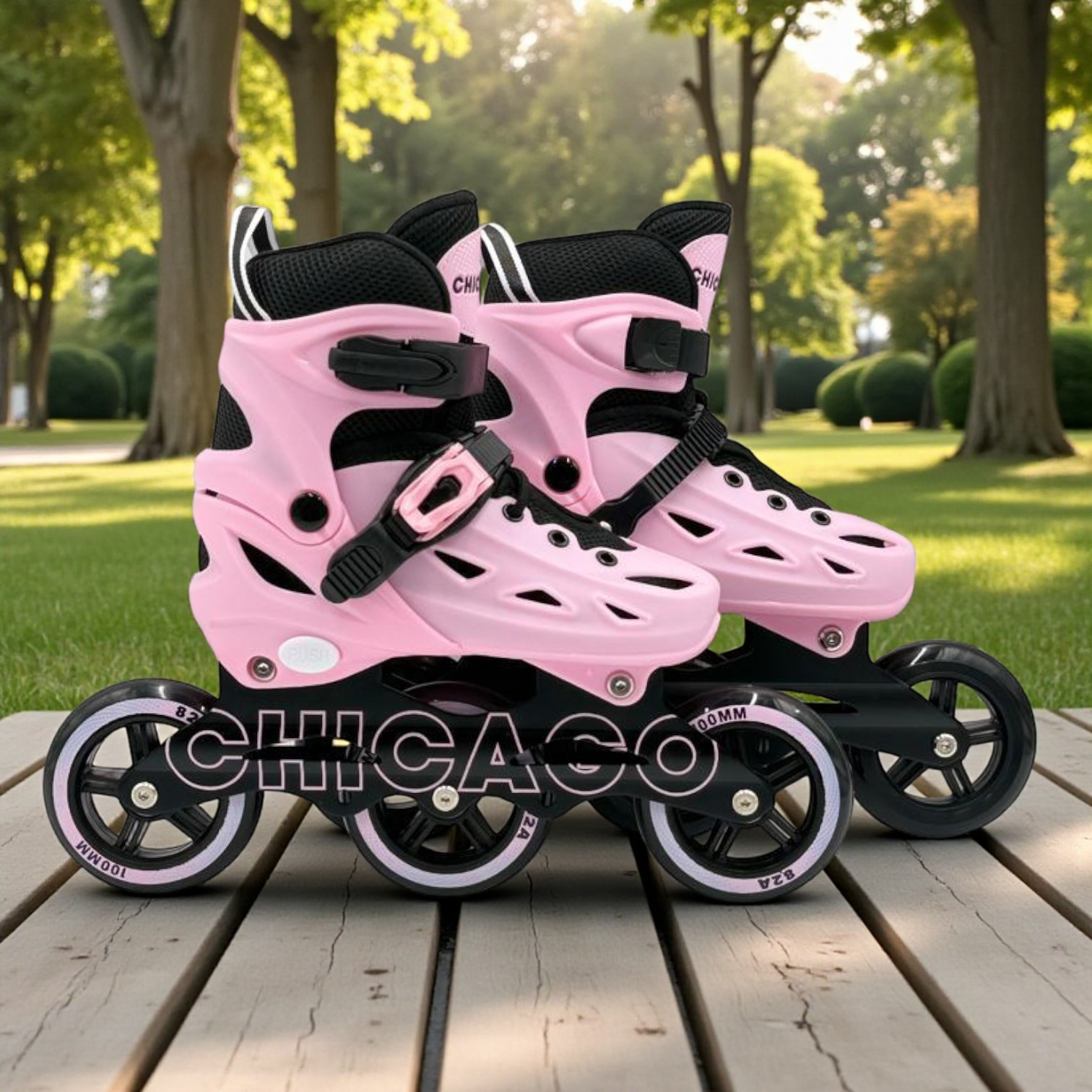 Patines Profesionales Niño Niña Deporte Infantil Tallas 28-37 ROSADO - Imagen 5