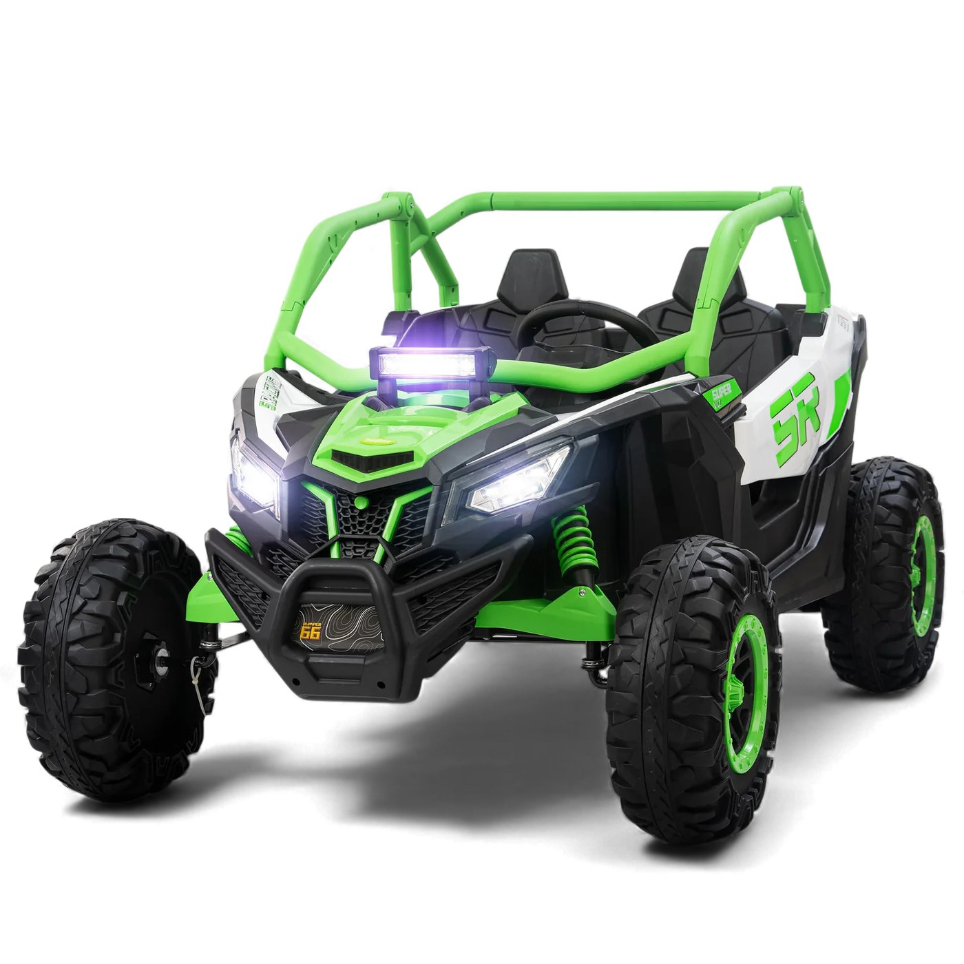 Carro Infantil Batería Eléctrico Campero Todo Terreno 1-12 AÑOS SR- RACING VERDE