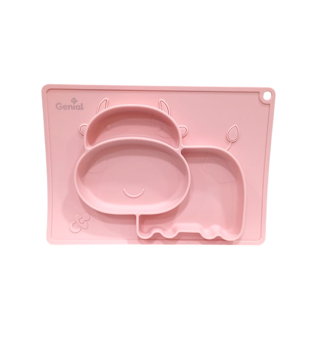 Plato de alimentación Genial de silicona con tapete diseño Vaquita Rosada - Imagen 2