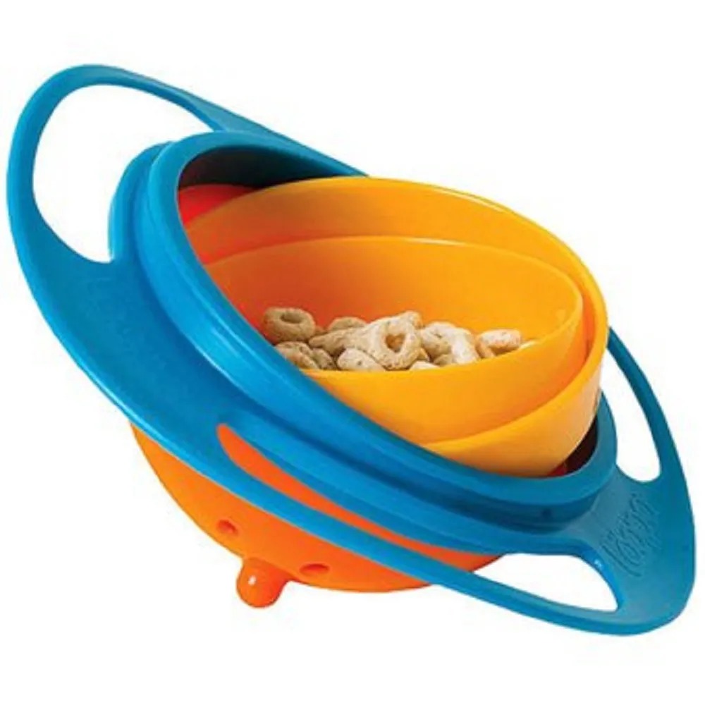 Plato Tazon Bebe Infantil Giratorio 360 Grados Antiderrames Resistente Color Naranja Ref. Noor Nos221 - Imagen 2