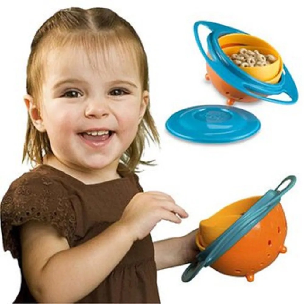 Plato Tazon Bebe Infantil Giratorio 360 Grados Antiderrames Resistente Color Naranja Ref. Noor Nos221 - Imagen 3