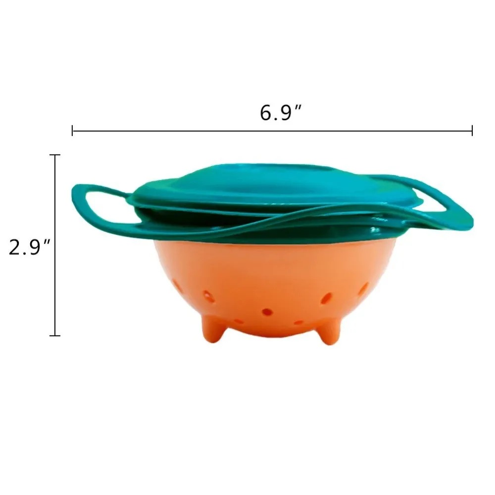 Plato Tazon Bebe Infantil Giratorio 360 Grados Antiderrames Resistente Color Naranja Ref. Noor Nos221 - Imagen 6