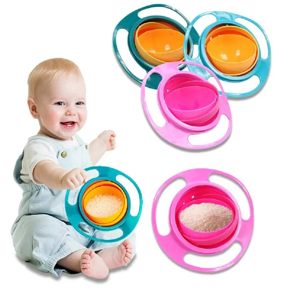 Plato Tazon Bebe Infantil Giratorio 360 Grados Antiderrames Resistente Color Naranja Ref. Noor Nos221 - Imagen 8