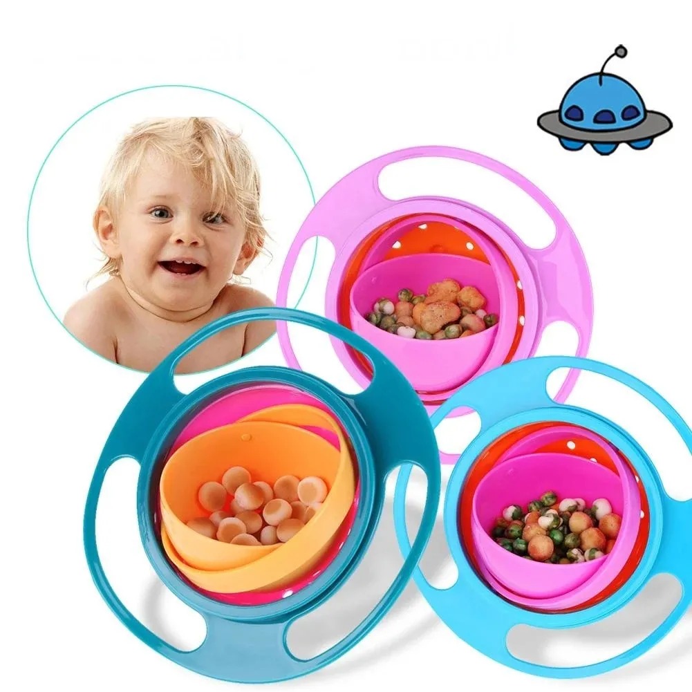 Plato Tazon Bebe Infantil Giratorio 360 Grados Antiderrames Resistente Color Naranja Ref. Noor Nos221 - Imagen 9