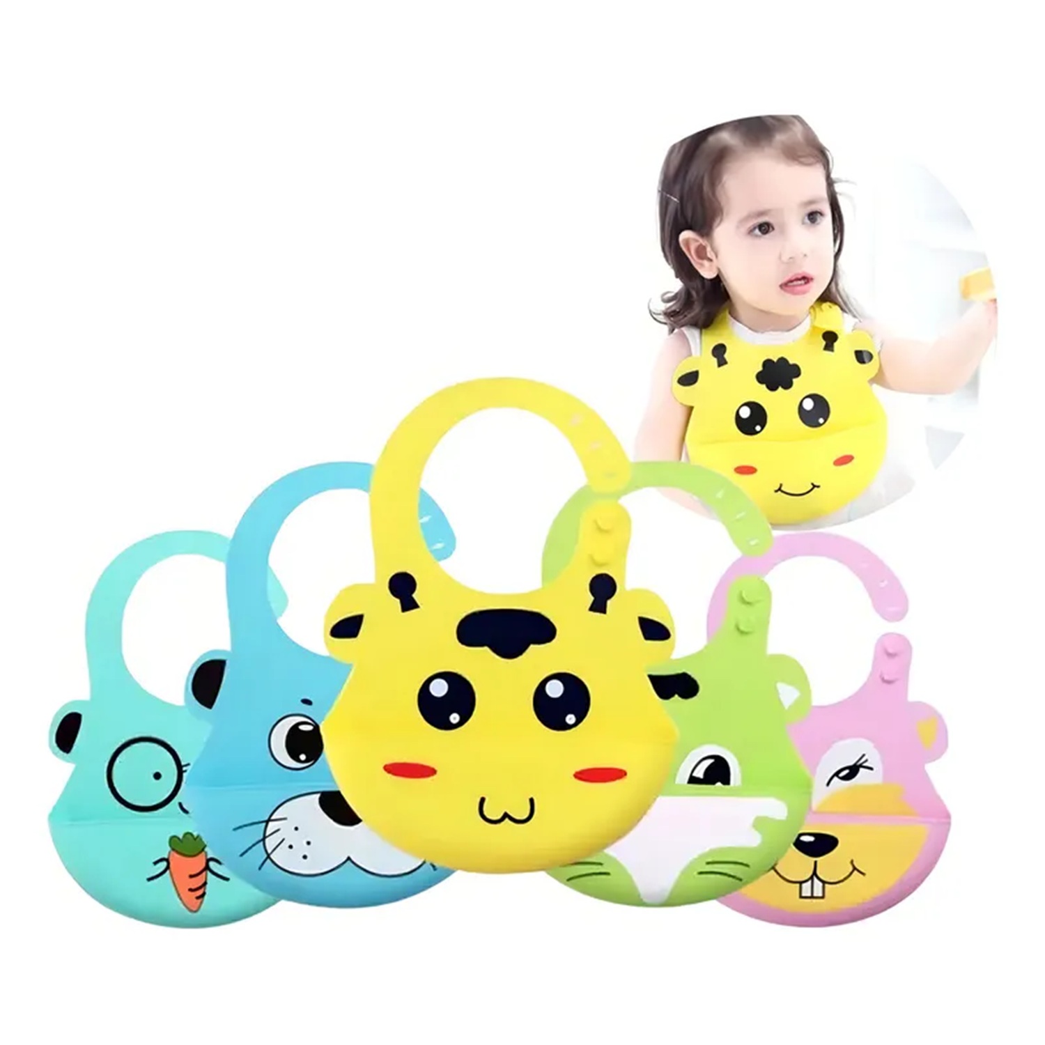 Baberos En Silicona Con Recolector Contenedor Bebe Infantil Unisex - Imagen 14