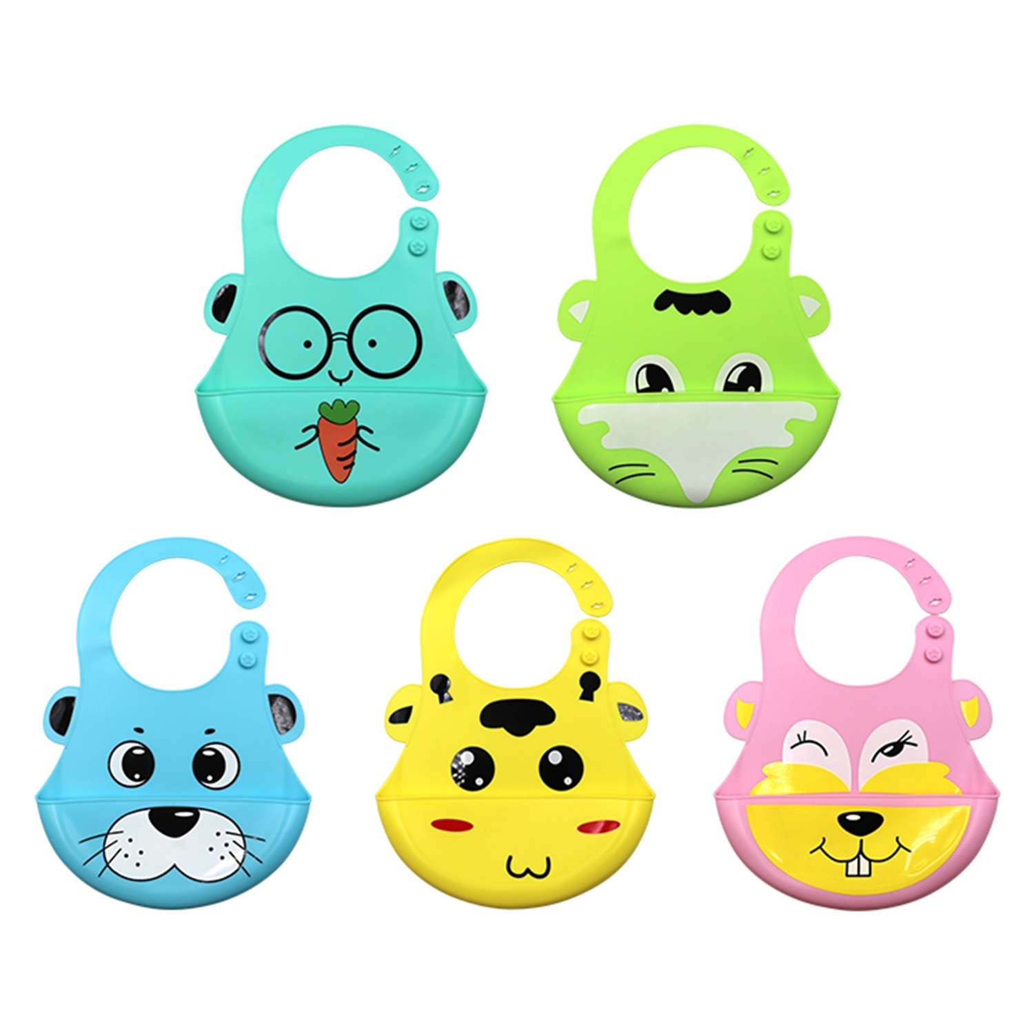 Baberos En Silicona Con Recolector Contenedor Bebe Infantil Unisex - Imagen 2