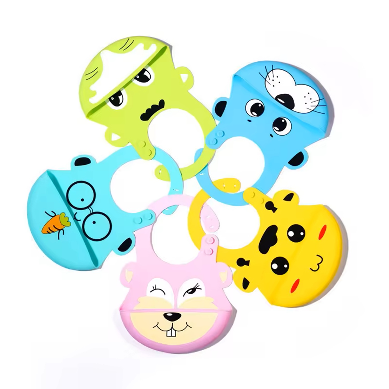 Baberos En Silicona Con Recolector Contenedor Bebe Infantil Unisex