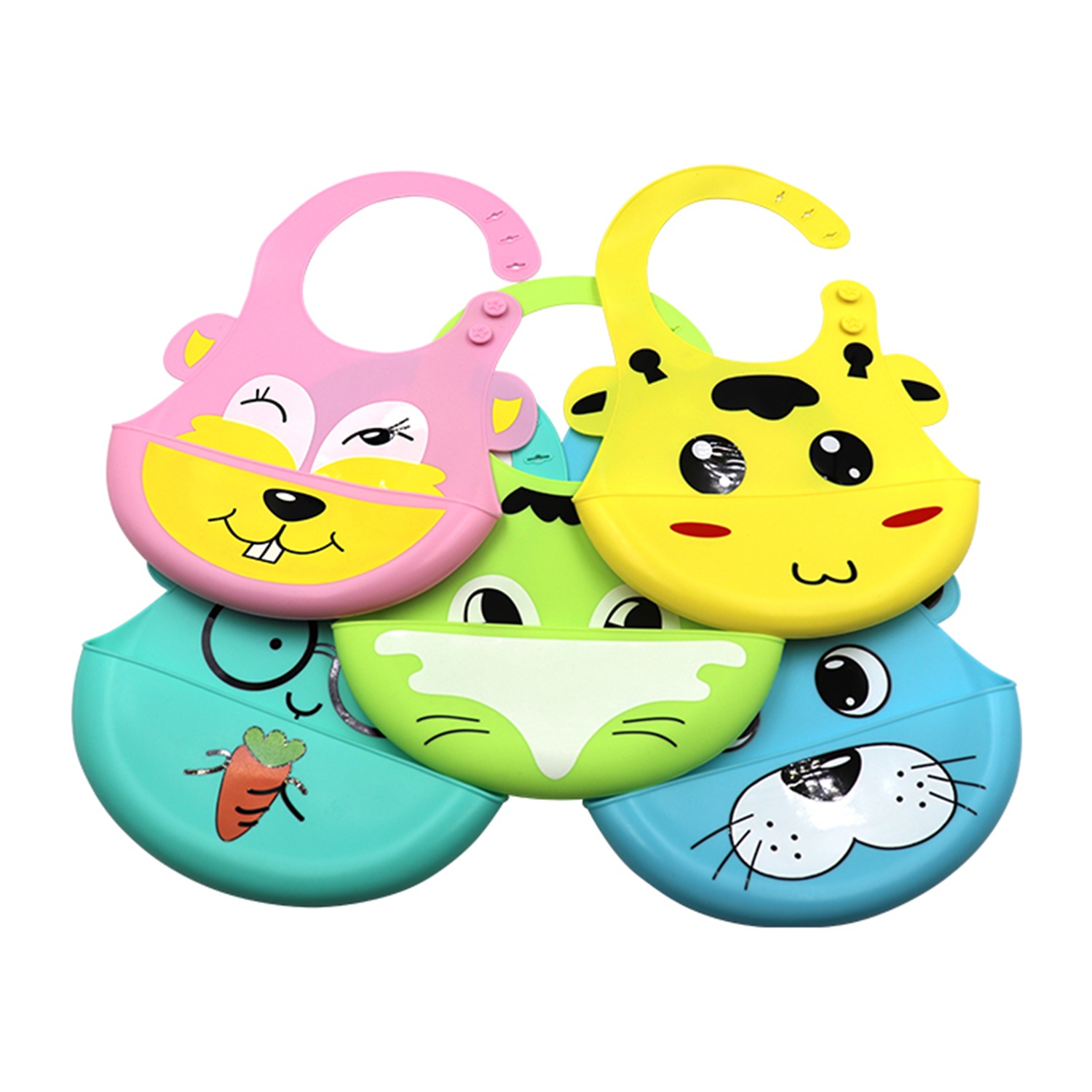 Baberos En Silicona Con Recolector Contenedor Bebe Infantil Unisex - Imagen 8
