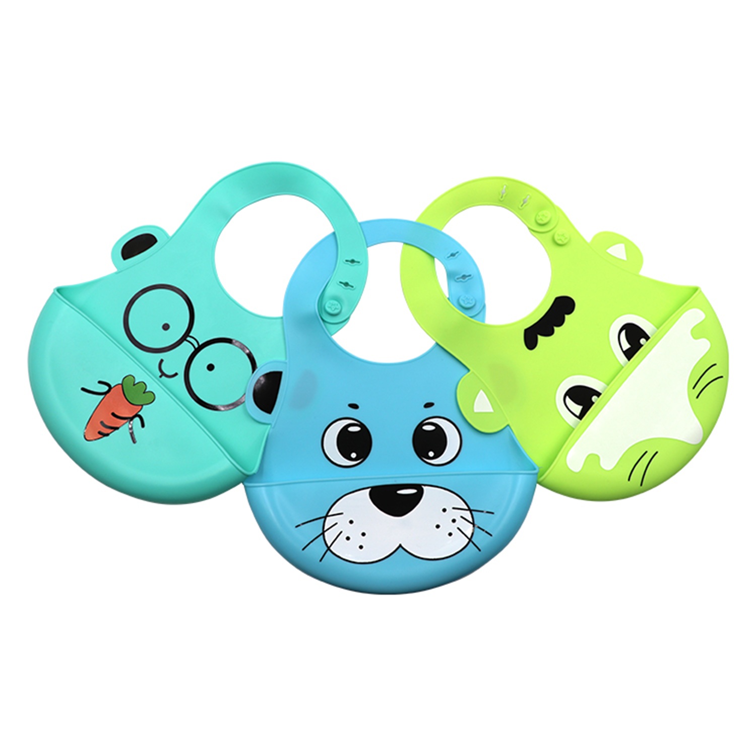 Baberos En Silicona Con Recolector Contenedor Bebe Infantil Unisex - Imagen 7