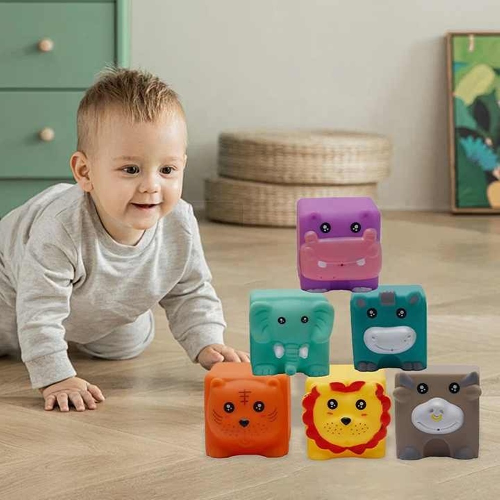 Juguete Sensorial Con Bloques De Silicona Blanda Para Bebés Baño Estimulacion - Imagen 8