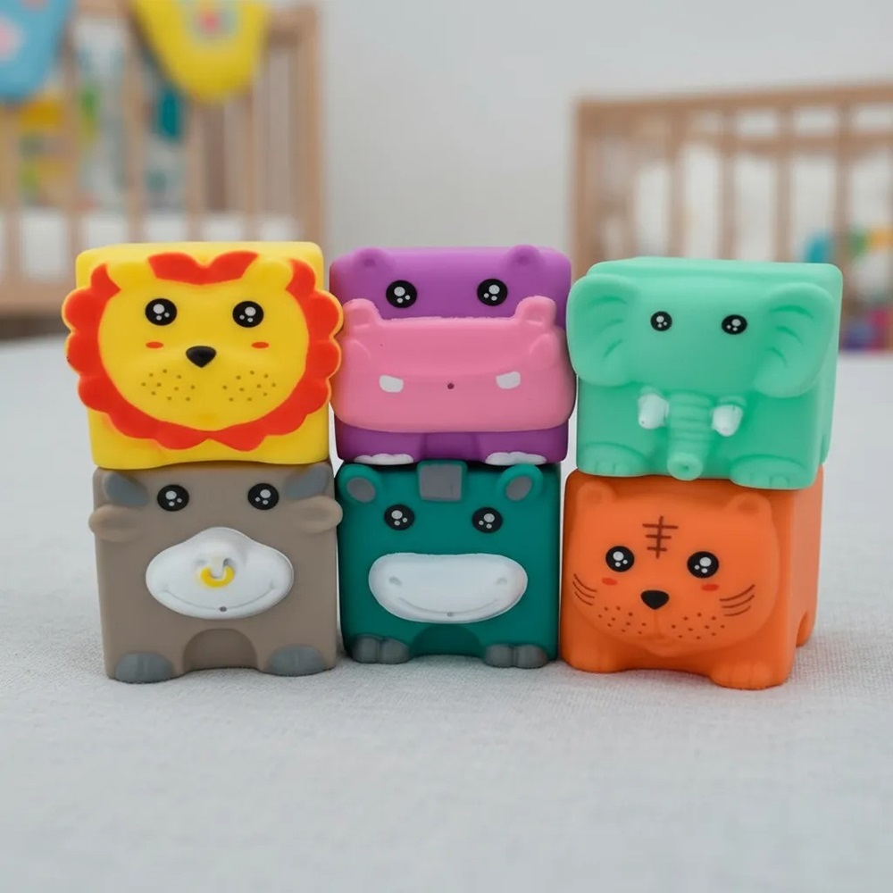 Juguete Sensorial Con Bloques De Silicona Blanda Para Bebés Baño Estimulacion - Imagen 7