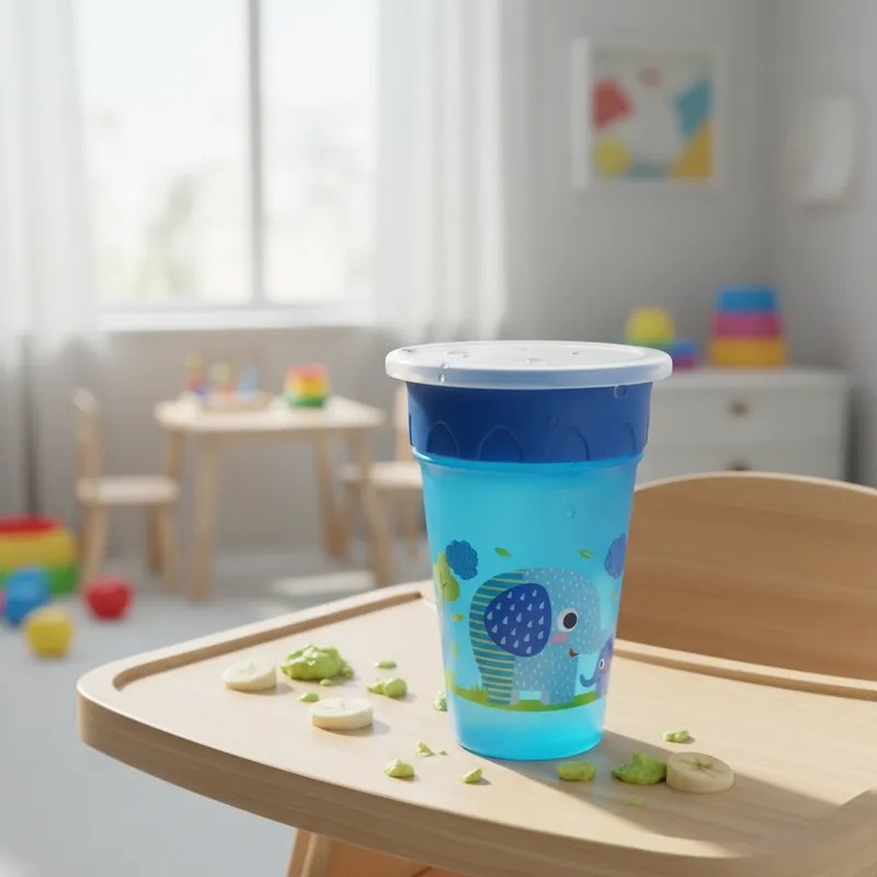 Vaso 360 Grados Entrenador Bebe Infantil Antiderrame Azul Ref: 1300 - Imagen 2