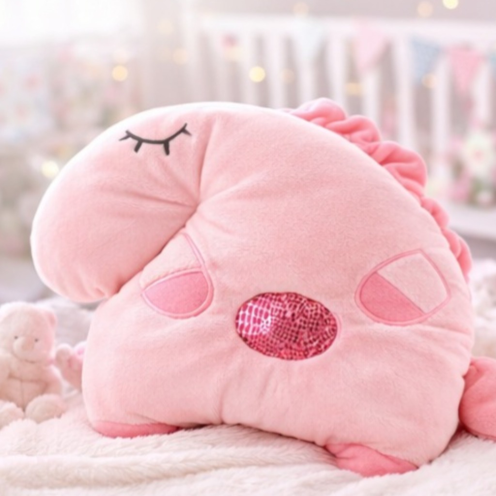 Almohada Bebe Moldeadora Cabeza Anti-ahogo Unicornio Rosado - Imagen 3