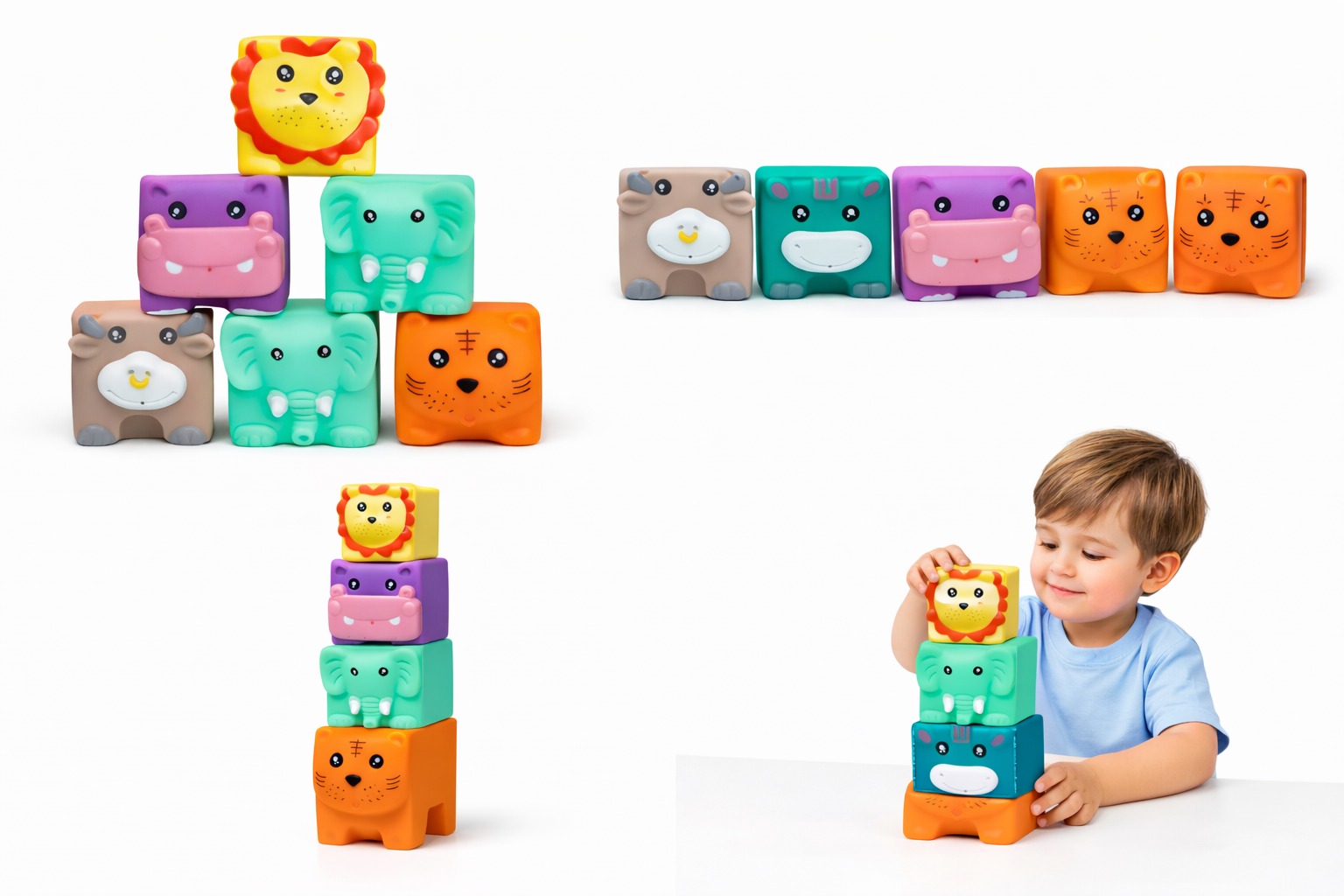 Juguete Sensorial Con Bloques De Silicona Blanda Para Bebés Baño Estimulacion - Imagen 3