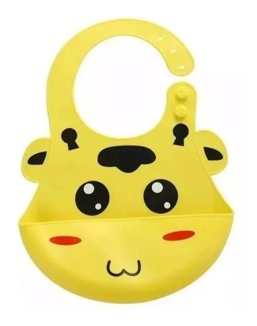 Baberos En Silicona Con Recolector Contenedor Bebe Infantil Rosado - Imagen 3