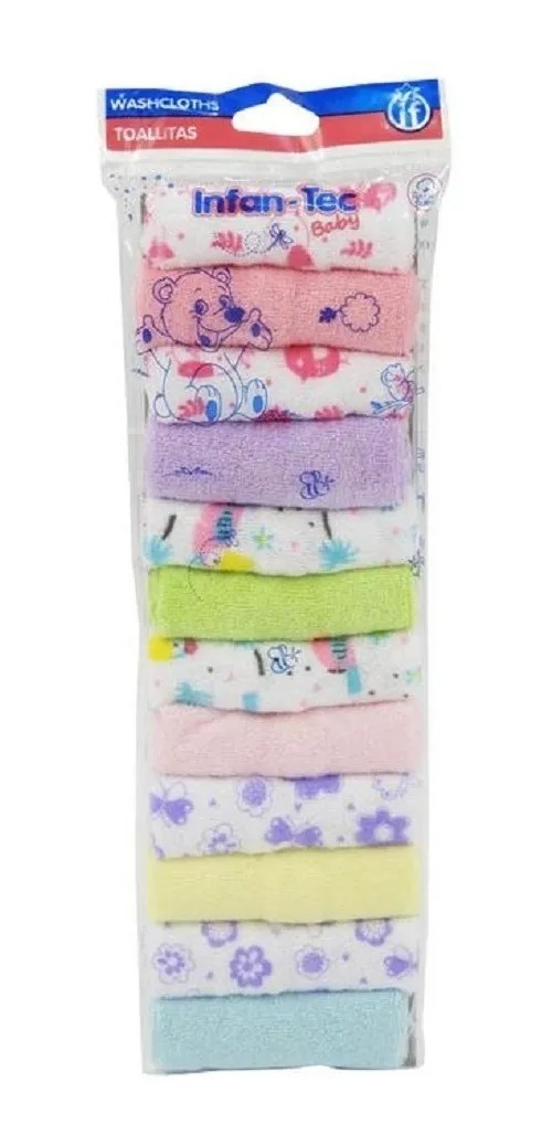 Baberos Bebe Tipo Babitas X 12 Toallitas Rosa - Imagen 4