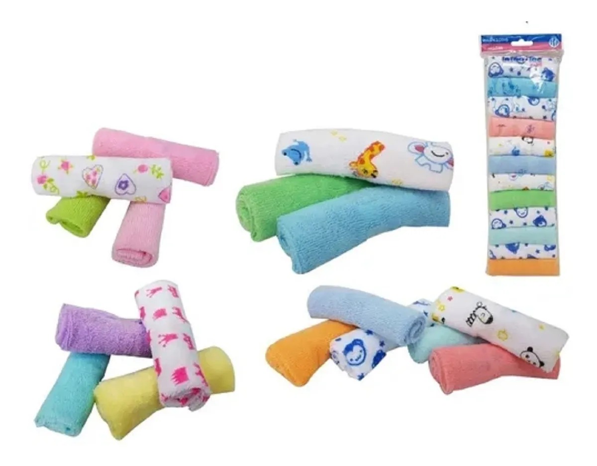 Baberos Bebe Tipo Babitas X 12 Toallitas Rosa - Imagen 2