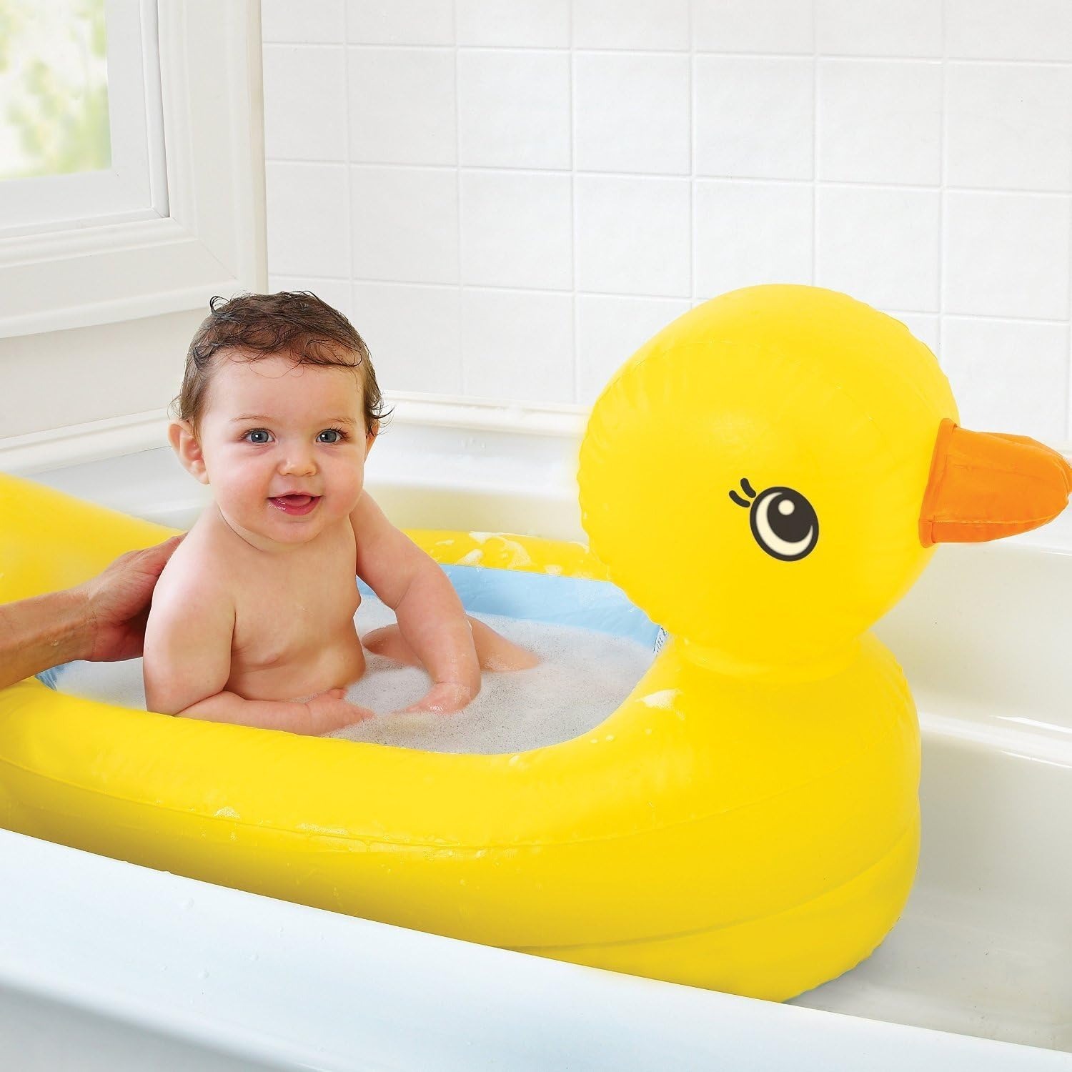 Bañera Inflable Para Bebes Y Niños Portatil Diseño Pato Amarillo Pato - Imagen 13