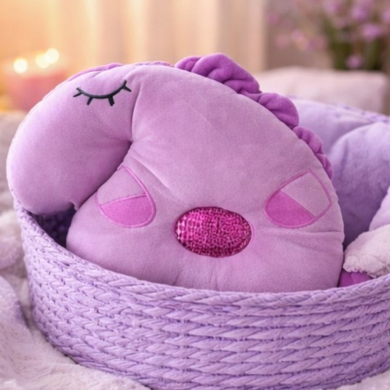 Almohada Bebe Moldeadora Cabeza Anti-ahogo Unicornio Morado - Imagen 2