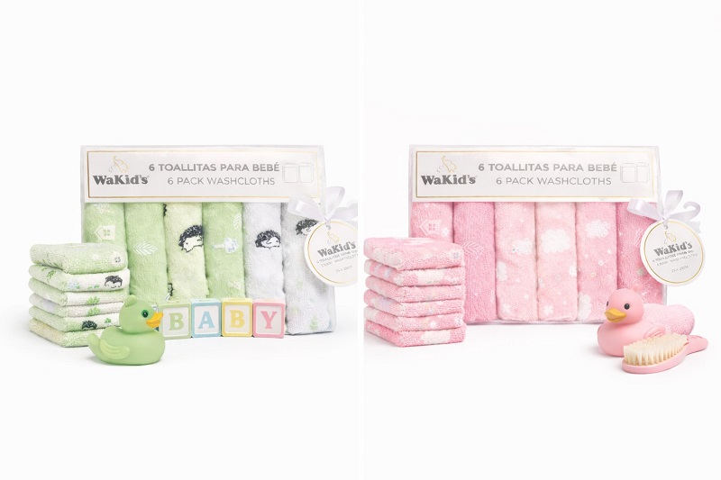 Babero Bebe Tipo Babitas X 6 Toallitas Gases Wakid's A-77879 Babitas Rosado - Imagen 3