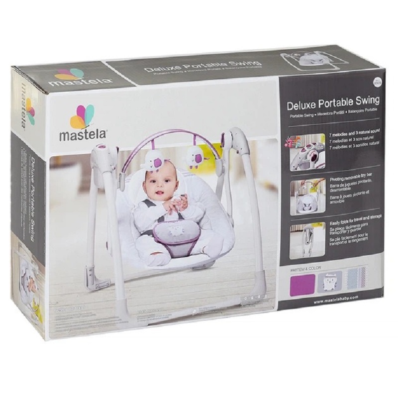 Mecedora Para Bebe Musical Automatica Infantil Mastela Color Lila - Imagen 3