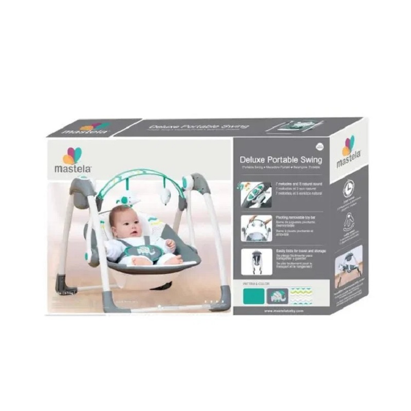 Mecedora Para Bebe Musical Automatica Infantil Mastela Color Verde - Imagen 4
