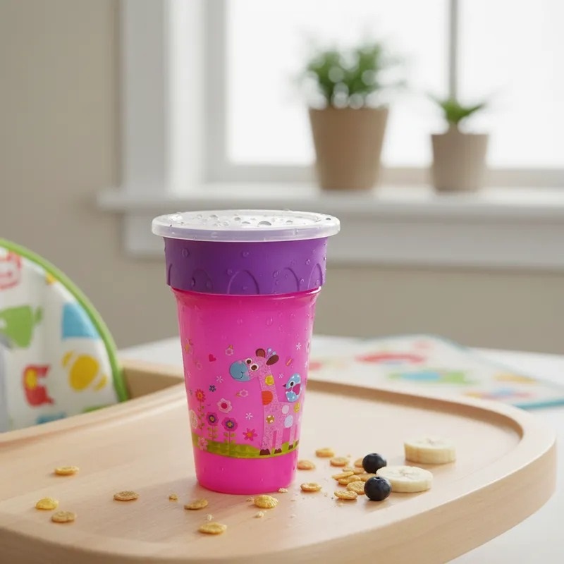Vaso 360 Grados Entrenador Bebe Infantil Antiderrame Rosado Ref: 1300 - Imagen 2