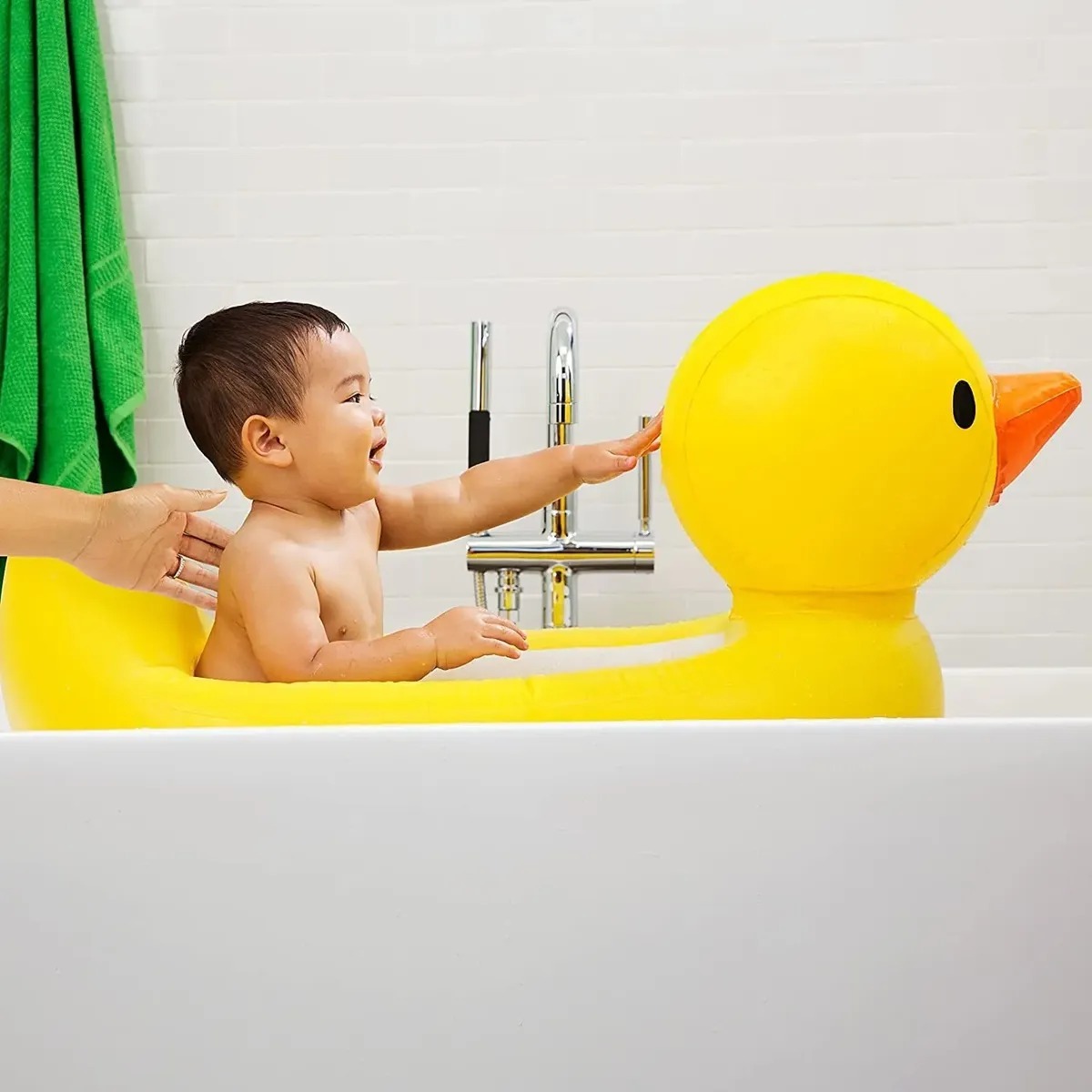 Bañera Inflable Para Bebes Y Niños Portatil Diseño Pato Amarillo Pato - Imagen 7