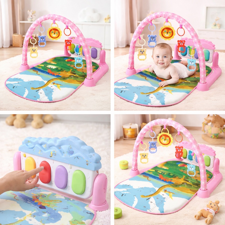 Gimnasio Bebe Musical Tapete Piano Rosado REF: 226-20 - Imagen 3