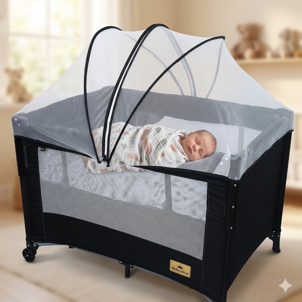 Cuna Corral Bebesitos Niño Niña Habitacíon Con Mosquitero Ref Berlin -7 - Imagen 13
