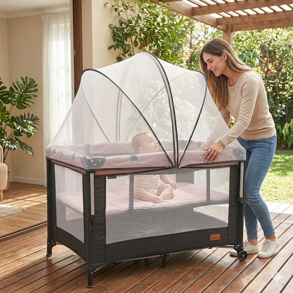 Cuna Corral Bebesitos Niño Niña Habitacíon Con Mosquitero Ref Berlin - 11 - Imagen 7