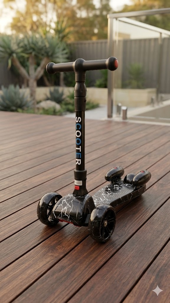 Scooter De Humo Para Niños Led Ajustable Bluetooth Musica Negro - Imagen 4