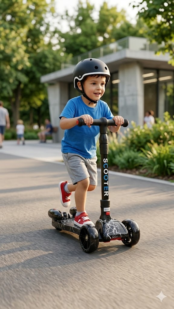 Scooter De Humo Para Niños Led Ajustable Bluetooth Musica Negro - Imagen 2
