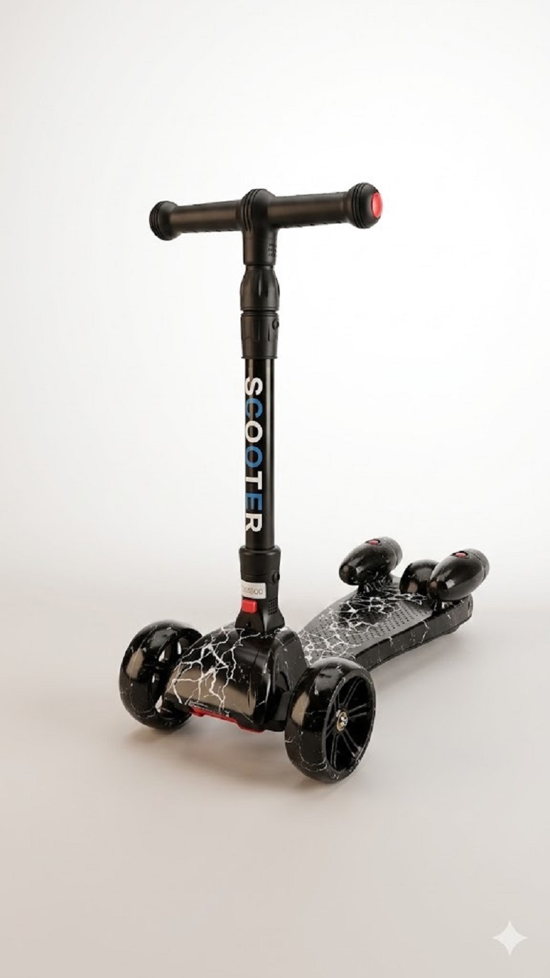 Scooter De Humo Para Niños Led Ajustable Bluetooth Musica Negro