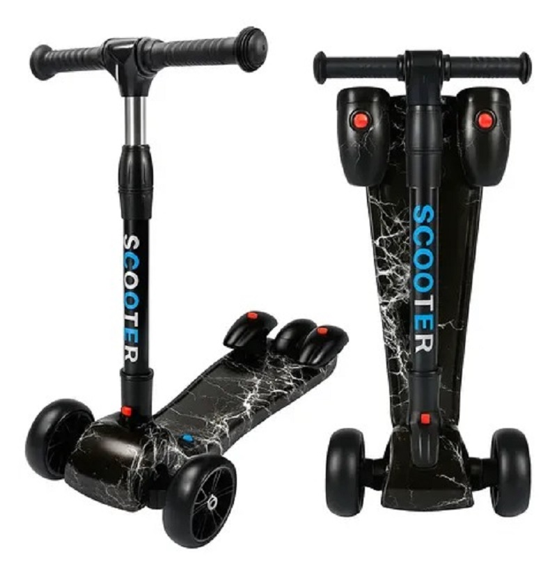 Scooter De Humo Para Niños Led Ajustable Bluetooth Musica Negro - Imagen 3