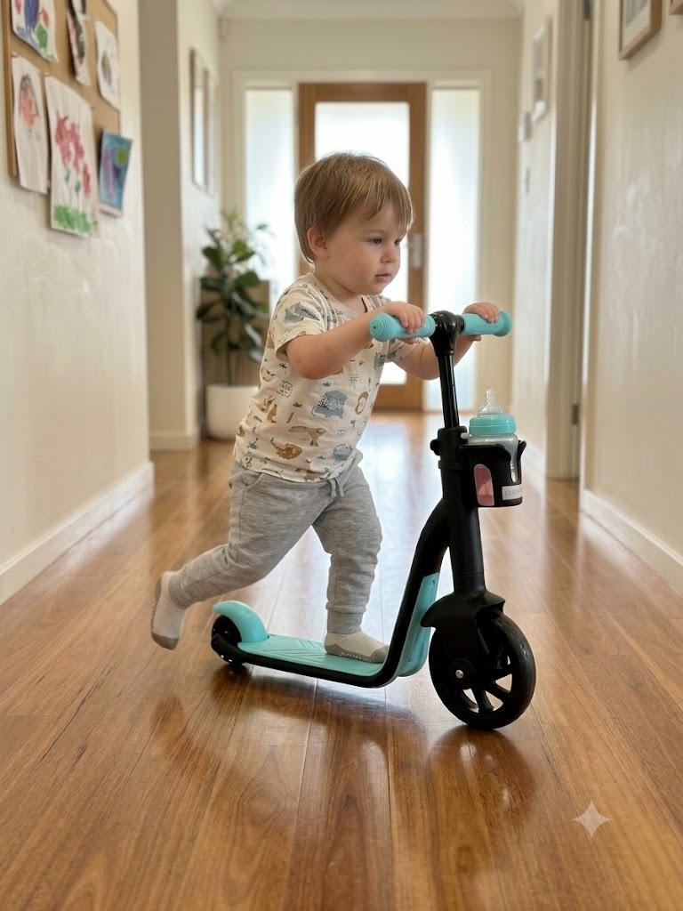 Scooter + Bicicleta De Iniciación + Triciclo Bebe Monopatín Infantil 3 En 1 Azul Negro - Imagen 14