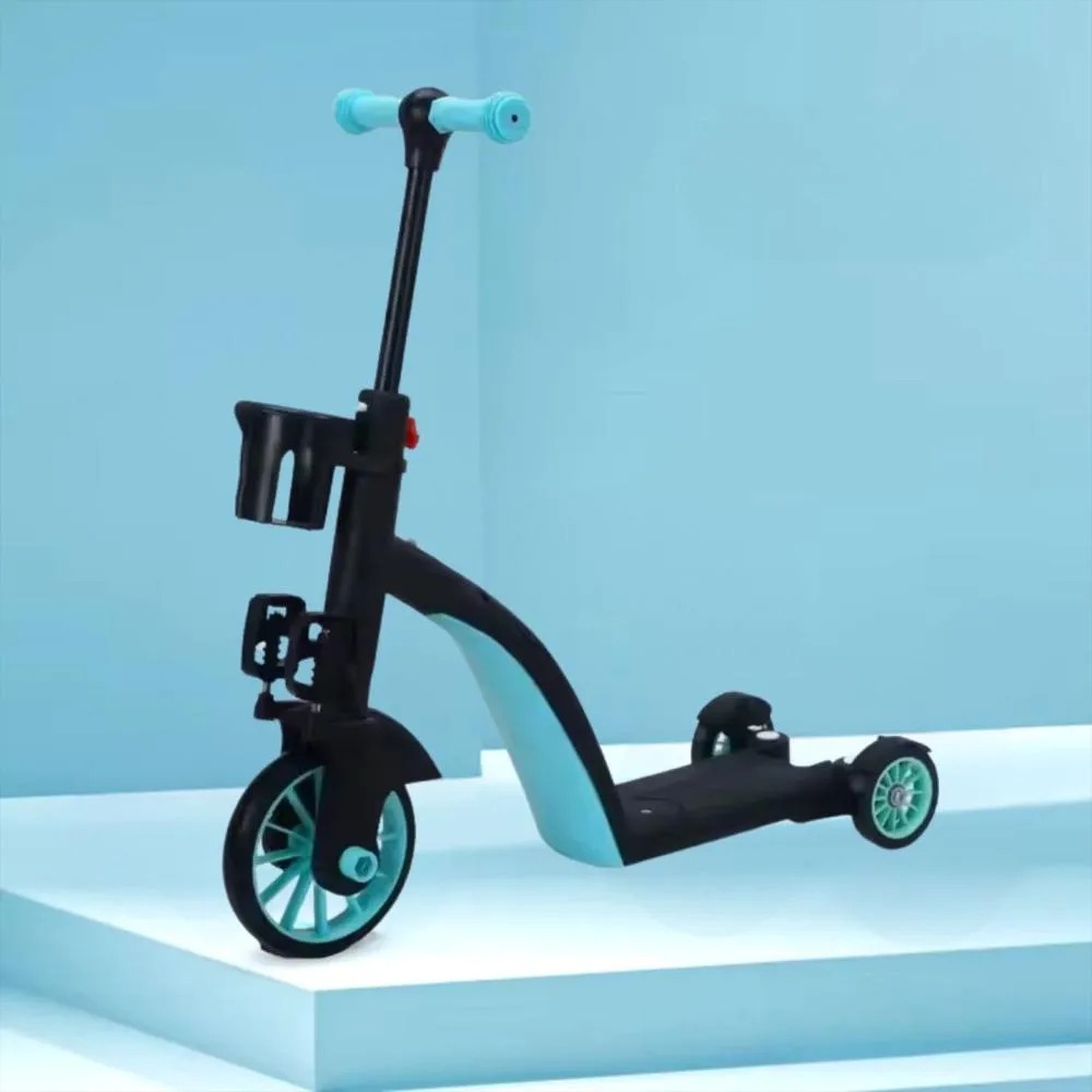 Scooter + Bicicleta De Iniciación + Triciclo Bebe Monopatín Infantil 3 En 1 Azul Negro - Imagen 13