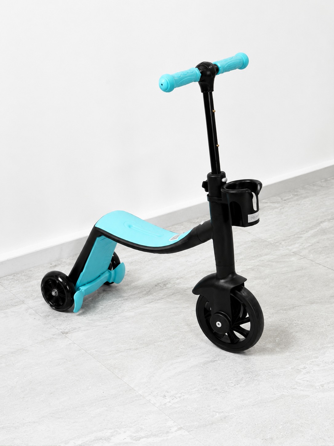 Scooter + Bicicleta De Iniciación + Triciclo Bebe Monopatín Infantil 3 En 1 Azul Negro - Imagen 9