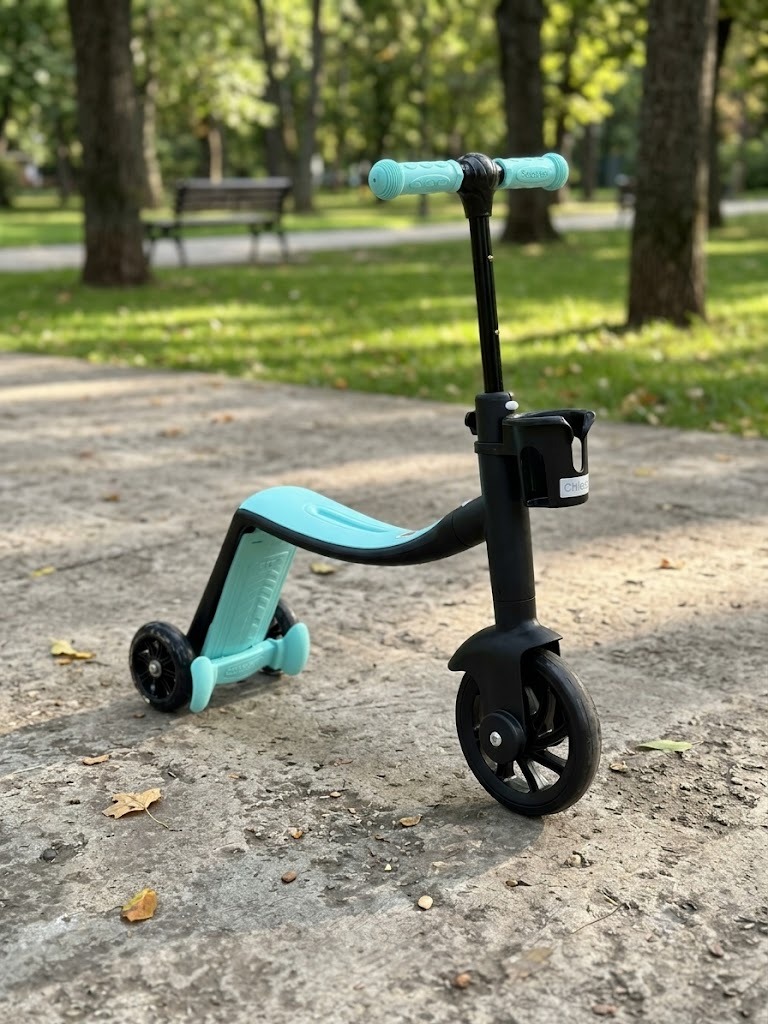 Scooter + Bicicleta De Iniciación + Triciclo Bebe Monopatín Infantil 3 En 1 Azul Negro - Imagen 10