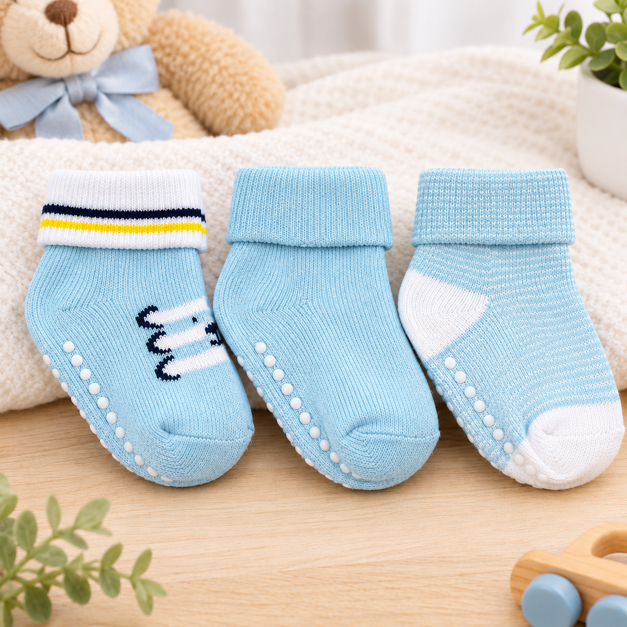 Set 3 Pares Medias Wakid's Bebé 6-18 Meses Niño-Azul. - Imagen 7