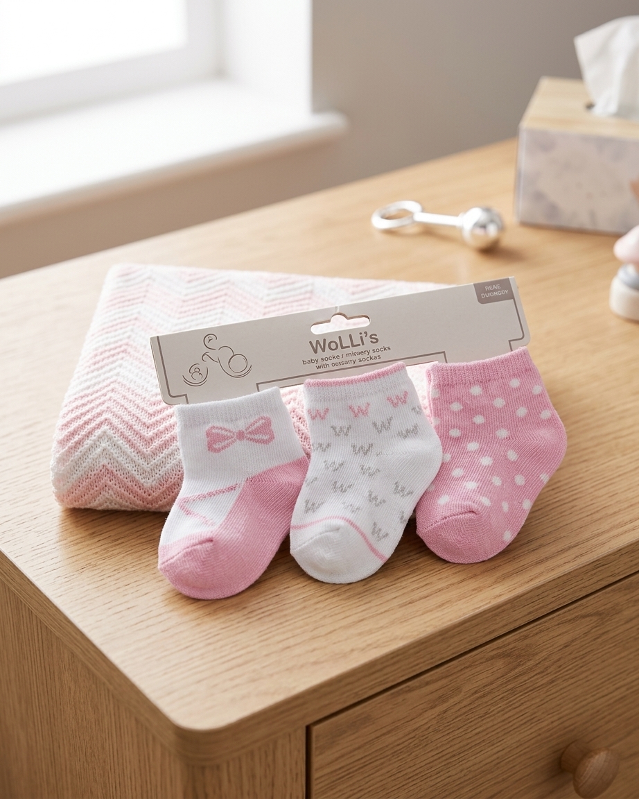 Set 3 Pares Medias Wakid's Bebé 6-18 Meses Niña-Rosadas. - Imagen 6