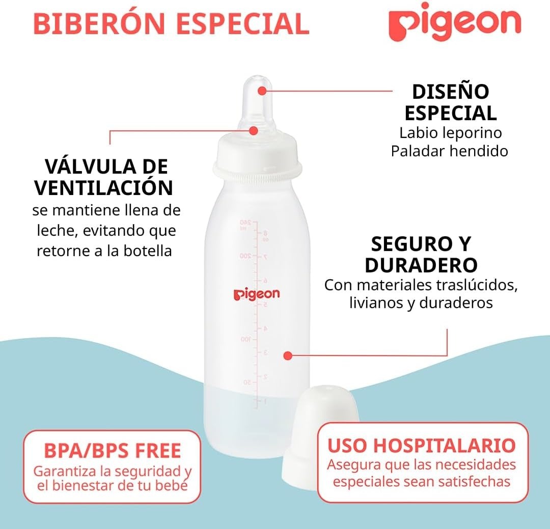 Tetero Pigeon Ultra Suave Labio Leporino Bebé Niño Y Niña - Imagen 9