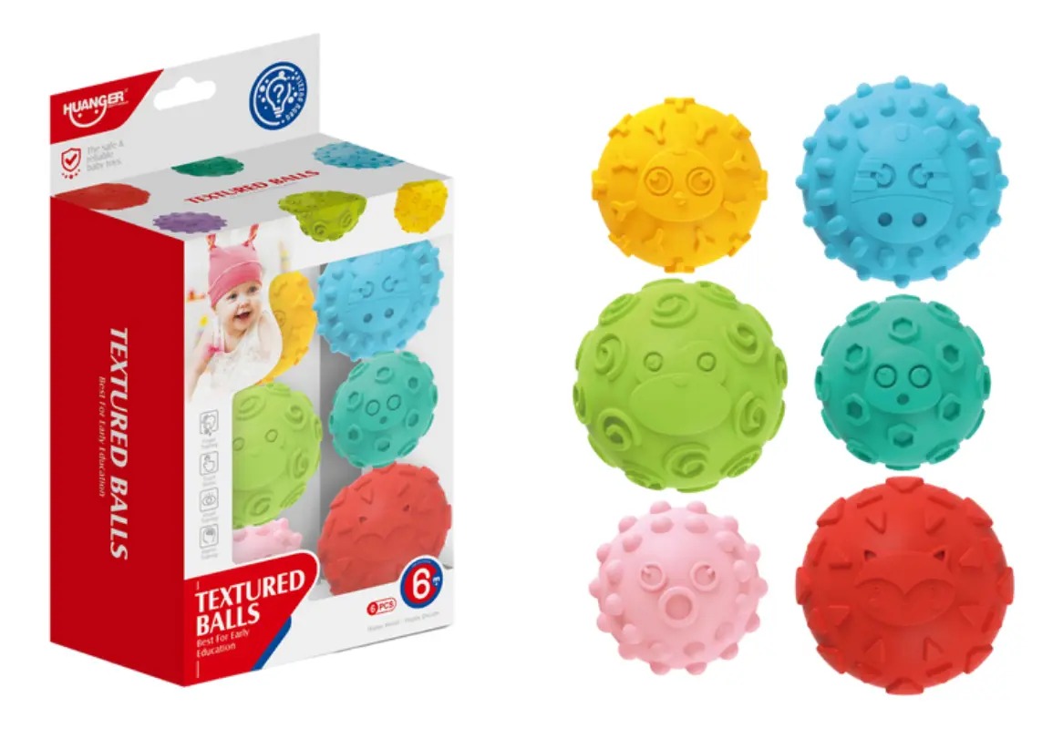 Pelotas Didacticos Sensoriales Bebe Huanger X 6 Unidades