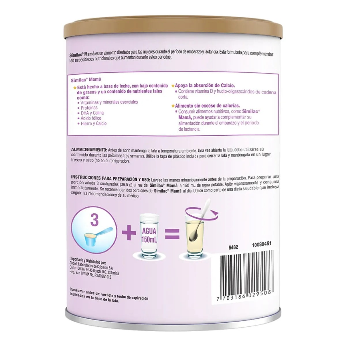 Fórmula Similac Mamá Para Madres Gestantes Y Lactantes Lata X 400gr - Imagen 3