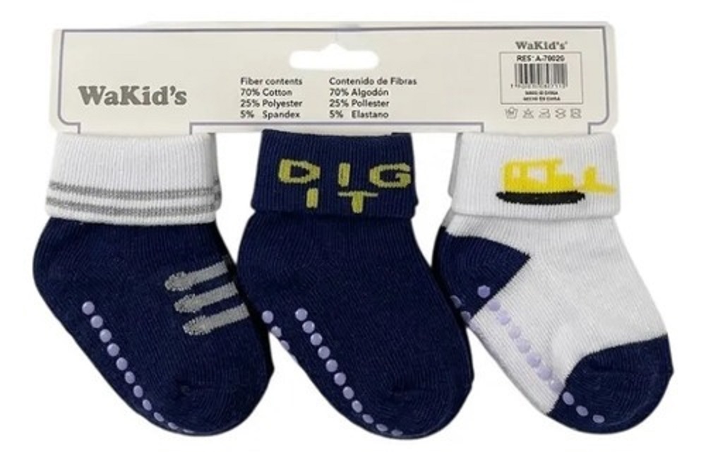 Set 3 Pares Medias Wakid's Bebé 6-18 Meses Niño-Azul. - Imagen 6