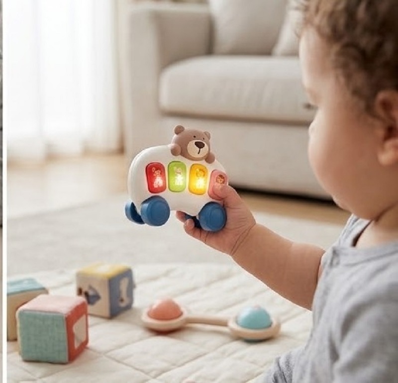 Juguete Didactico Bebe Mini Piano Oso Carro - Imagen 2