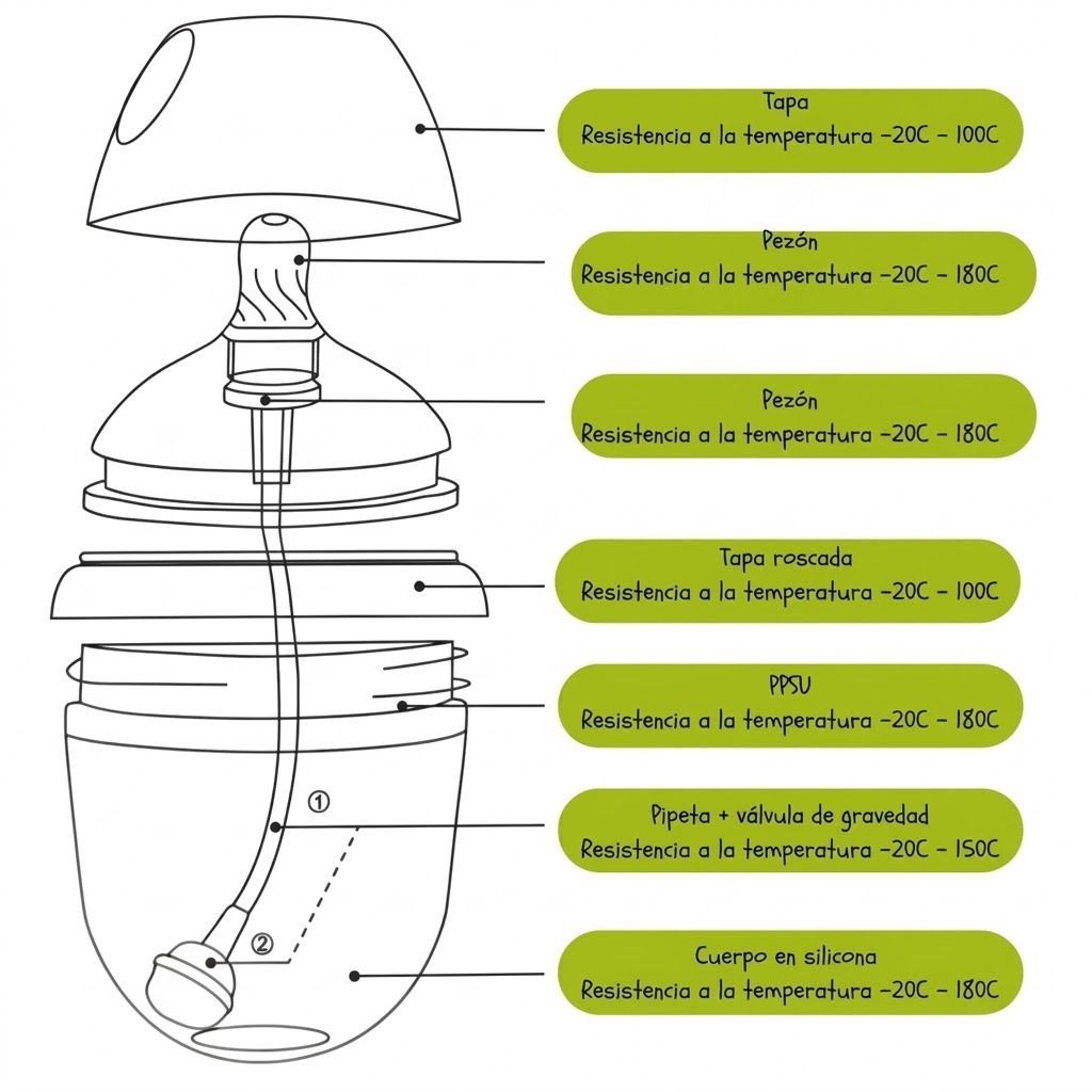Tetero 5 Onzas Bebe Anti Gases Anti Cólicos Biberón Silicona - Imagen 17