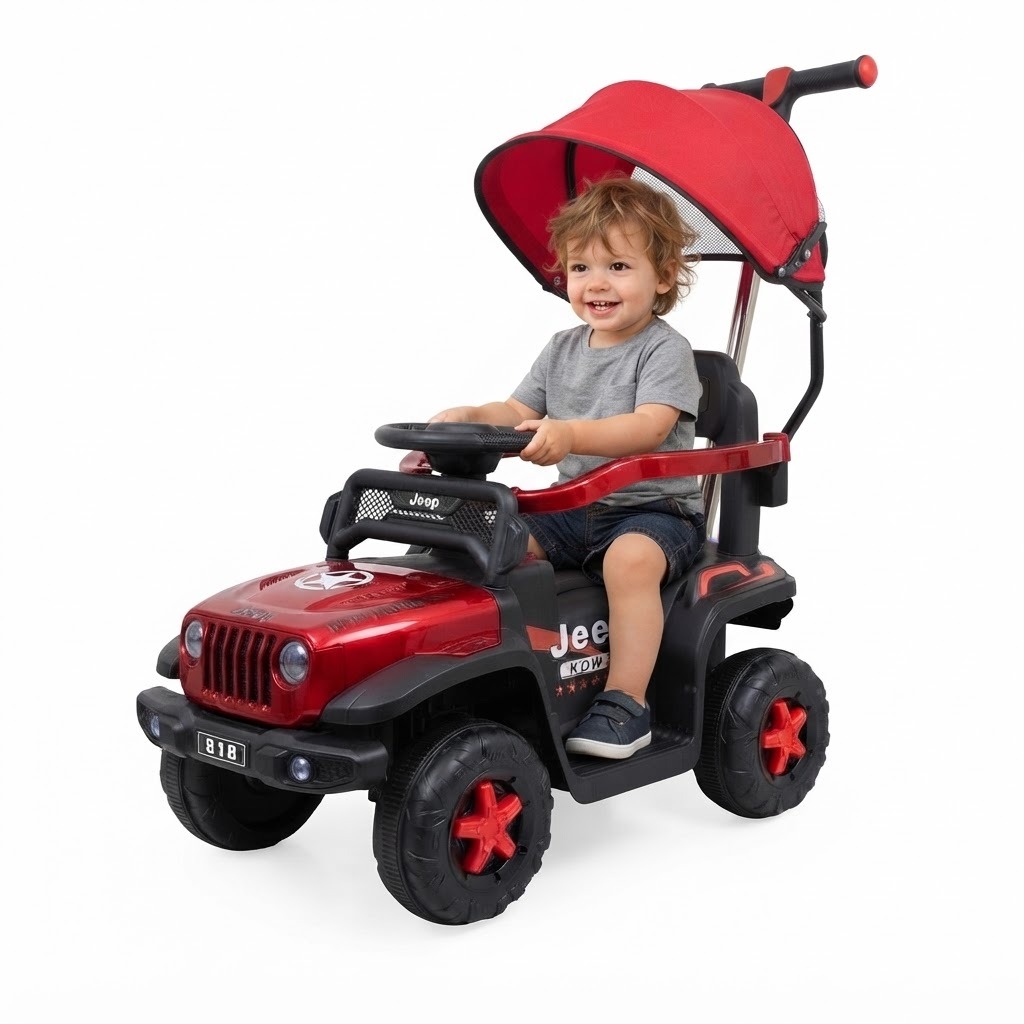 Carro Montable Bebe Paseador Musica Juguete Control 1-5 JEEP - Imagen 5