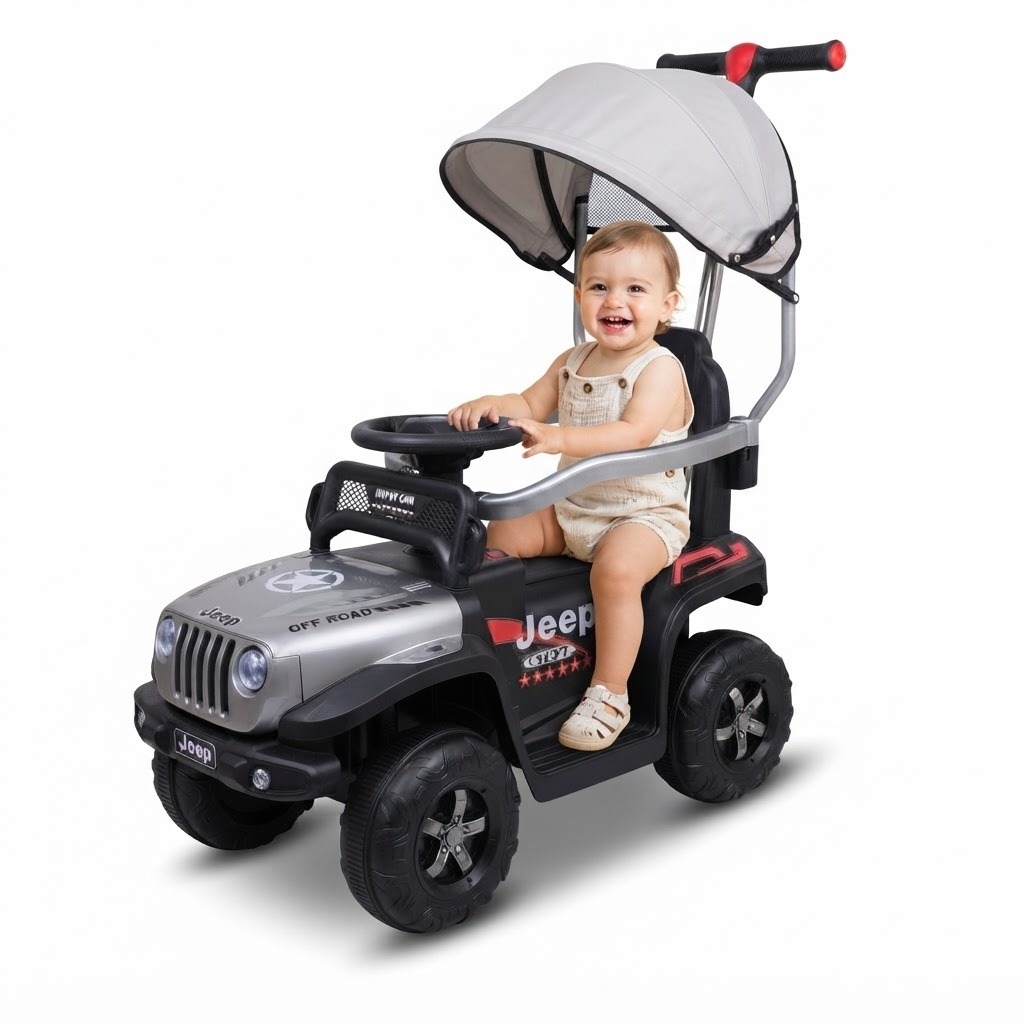 Carro Montable Bebe Paseador Musica Juguete Control 1-5 JEEP - Imagen 4