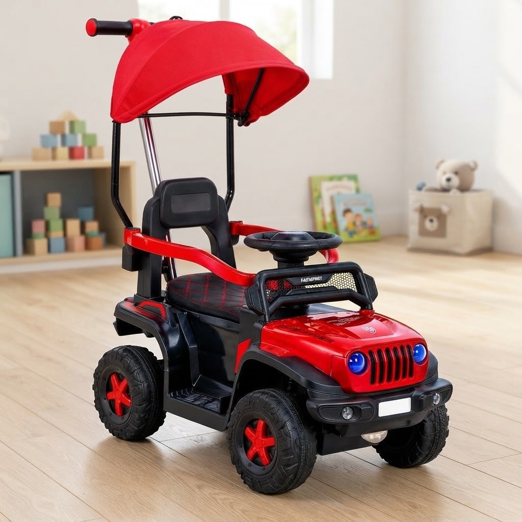 Carro Montable Bebe Paseador Musica Juguete Control 1-5 JEEP - Imagen 8